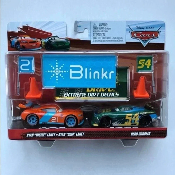 Disney Other - Disney Pixar Cars Die-Cast -2-pack w/access- Ryan "Inside" Laney & Herb Curbler